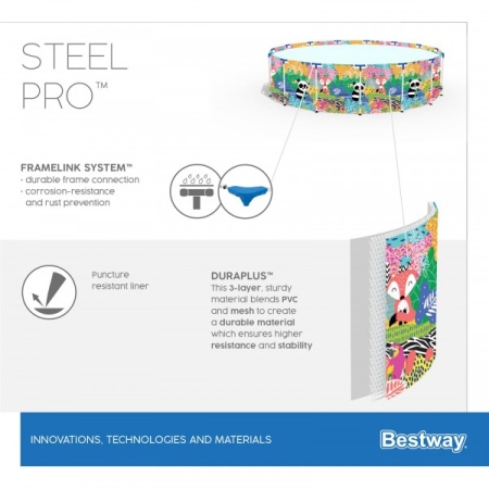 Bestway 5612F BW Каркасный бассейн Steel Pro 274х66см, 3221л Bestway 5612F BW Каркасный бассейн Steel Pro 274х66см, 3221л