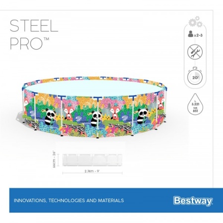 Bestway 5612F BW Каркасный бассейн Steel Pro 274х66см, 3221л Bestway 5612F BW Каркасный бассейн Steel Pro 274х66см, 3221л