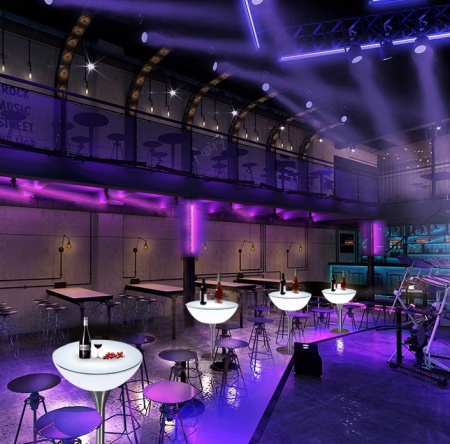 Стол светящийся квадратный на металическом основании 60х60х76 Стол светящийся квадратный на металическом основании 60х60х76