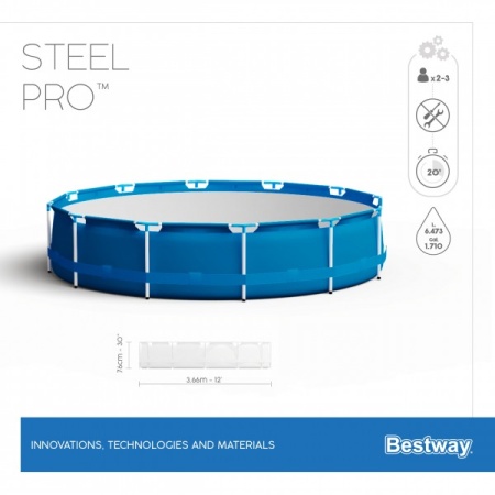 Bestway 56706 BW Каркасный бассейн Steel Pro 366х76см, 6473л Bestway 56706 BW Каркасный бассейн Steel Pro 366х76см, 6473л